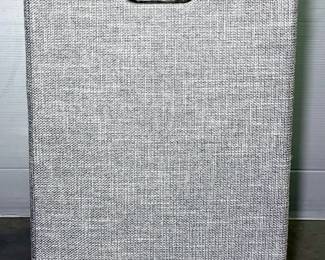 Upholstered Bin/Hamper With Hinged Lid And Side Handles, Button Tuff Top, Fabric Lined Interior, 26" H x 20" W x 16" D