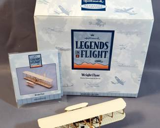 Hallmark Legends In Flight Airplane Replicas Including Fokker Dr.I "Red Baron", Wright Flyer And Curtiss P-40 Warhawk, All In Original Boxes