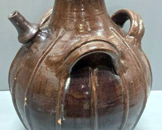 Ceramic Water Pot With 3 Handles And A Spout, 17.5" x 13", Some Chips