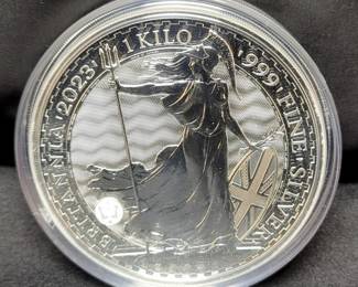 2023 Great Britain 1 Kilo .999 Fine Silver 500 Pound Queen Elizabeth Round