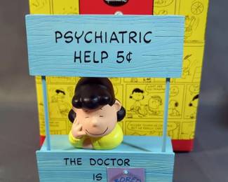 Hallmark Peanuts Gallery Porcelain Figurines Including Special Blessings, Mood Booth And A Good Man, With Musical Windup "A Joyful Song" (Has Been Repaired), Includes COAs, All In Boxes, Total Qty 4