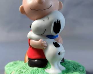 Hallmark Peanuts Gallery Porcelain Figurines Including Ms Van Pelt, Campfire Friends And Hugs, With Musical Figurine A Good Man, Includes COAs, All In Boxes, Total Qty 4