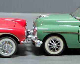 The Franklin Mint Precision Model Cars Including, 1:24 Scale 1953 Cadillac Eldorado, With COA And Paperwork, 1:43 Scale 1953 Buick Skylark, With Paperwork, And 1:43 Scale 1957 Chevrolet Corvette, With Ertl Competition Yellow 1995 Chevrolet Corvette ZR-1, Total Qty 4
