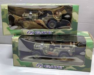 Gateway Global LTD Gate Willy's Diecast Jeep Vehicles, 1:18 Scale, Qty 2