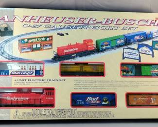 Anheuser-Busch O-27 Gauge Freight Set, 6 Unit Electric Train Set, New In Package