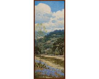 Randy Peyton (Texas, b. 1958), bluebonnet landscape, 2006, oil on masonite  (Lot 9)