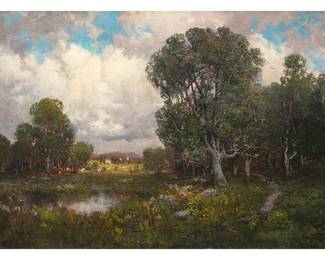 Julian Onderdonk (signed Chas. Turner), "Scene in Rockland Co. NY", oil on canvas (Lot 36)