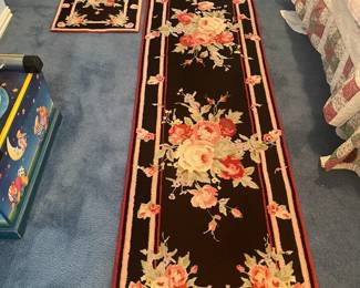 Floral runner and matching door mat.