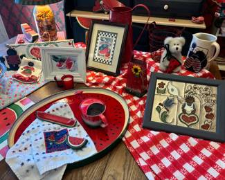 Look for the ice cold watermelon on the kitchen table...along with more watermelon themed items! 