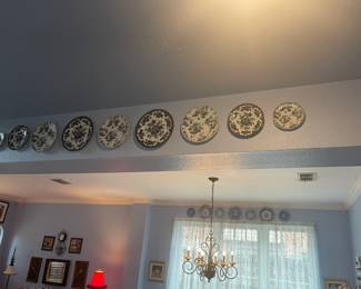 Black and white toile plates