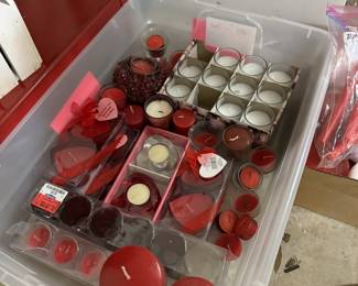 Lots of new candles in red, white and pink