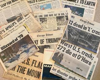 Ephemera, vintage newspapers