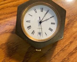 quartz swiss brass table clock