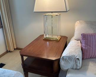 Vintage Signed Etched Lucite Lamp by Fredrick Ramond (2 Available)