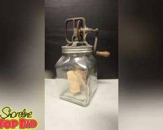 Antique 4Qt Dazey Butter Churner 14 inches tall