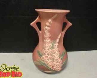 Roseville Pottery 43 Double Handled Foxglove Vase