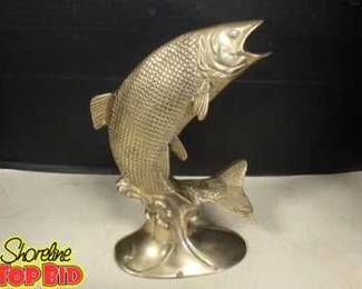 Brass Jumping Fish Statue
