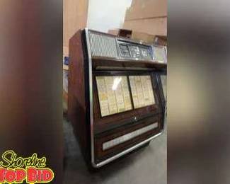 Coin Operated AMI Rowe 45 LPs 1970s Juke Box, Working, on Casters with Manual