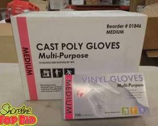 Medium 1 Case Cast Poly Gloves, MultiPurpose, 10 Boxes per Case, 1000 Total Gloves