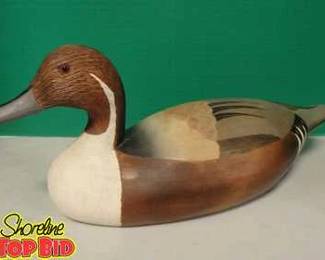 Beautiful Wood Carved Pintale Duck