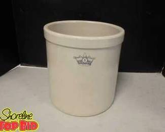 Vintage 1Gallon Crown Salted Glazed Stoneware Crock, Great Condition