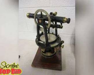 Antique WarrenKnight Sterling Surveyors Transit With Travel Case And Brass Accents