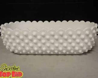 Fenton Hobnail Milk Glass Planter