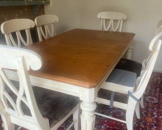 Farmhouse table and 6 chairs 250.00