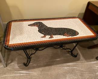 Mosaic Dachshund Coffee Table