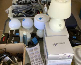 Tables of electronics.