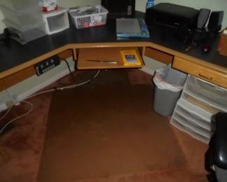3 sided computer desk w/slide out & drawer