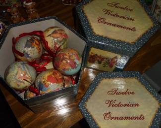 2 complete boxes of 12 Victorian ornaments