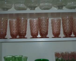 8 pink Fostoria glasses