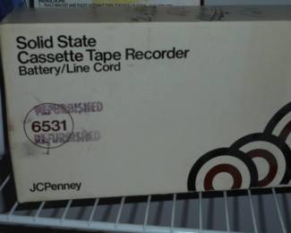 J. C. Penney Solid State cassette tape recorder in box