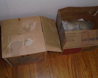 2 complete sets of punch bowl and glasses