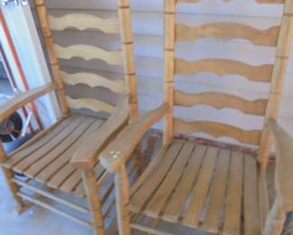 2 Wood outside rockers