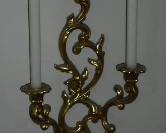 Pair Mid-century wall mount candle sconces