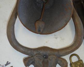 Antique iron bell w/clapper