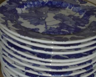12 blue grape plates  made in  Italy  FWC