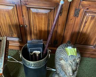 . . . cane and waste basket