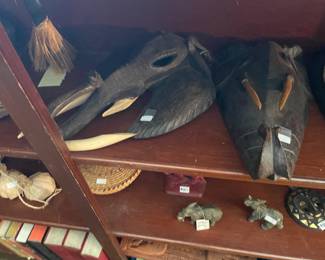 . . .  more masks and marble/soapstone elephants