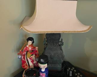 . . . another Asian lamp and figures