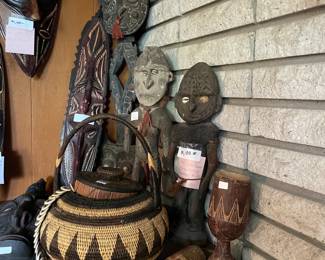 . . . hand-woven basket, chalice, and icons