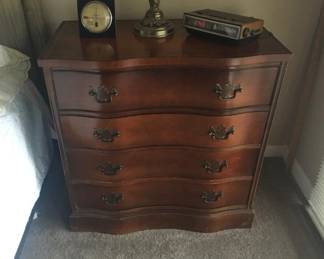 PAIR OF SERPENTINE FRONT 4 DRAWER CHESTS