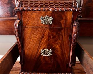 Chinese Chippendale flame mahogany nightstand 