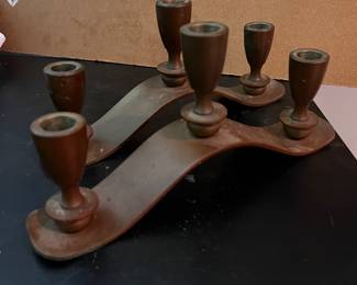 Vintage Solid copper candle holders 