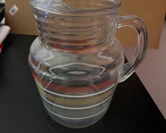 Mid century glass pitcher 