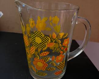 Mid century glass pitcher 