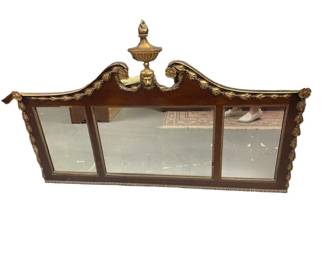 $480 USD     Early 20th C Georgian Revival English Mahogany Giltwood Mantle Mirror EK221-80    Transform your space with this exquisite Early 20th Century Georgian Revival English Mahogany Giltwood Over Mantle Mirror. Crafted with attention to detail, this mirror adds a touch of luxury and sophistication to any room. Elevate your decor and indulge in the beauty of this timeless piece.
Dimensions:  59 x 37"H
Condition: Very good condition. 
Local pick up Merrifield, VA.  Contact us for shipper suggestions.     https://goodbyhello.com/products/copy-of-4-mid-century-thonet-style-hand-caned-chairs-ek221-79?_pos=69&_sid=2469c3f2f&_ss=r