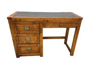 $280 USD     Vintage Young Finkle Mission Campaign Pedestal Desk w Lined Drawers EK221-37    Get ready to add some vintage flair to your work space with the Young Finkle Mission Campaign Pedestal Desk! This one-of-a-kind desk features lined drawers for easy organization and a classic design that will surely bring some character to any room. Say goodbye to boring desks, and hello to a statement piece!
Dimensions: 44 x 18  30"H
Condition: Very good condition.
Local pick up Merrifield, VA.  Contact us for shipper suggestions.    https://goodbyhello.com/products/copy-of-wood-desk-ek221-36?_pos=70&_sid=2469c3f2f&_ss=r